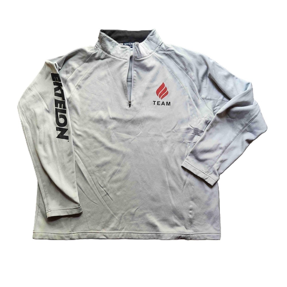 Sport-Tek Mens Silver Long Sleeve Quarter Zip Pullover Jacket XL